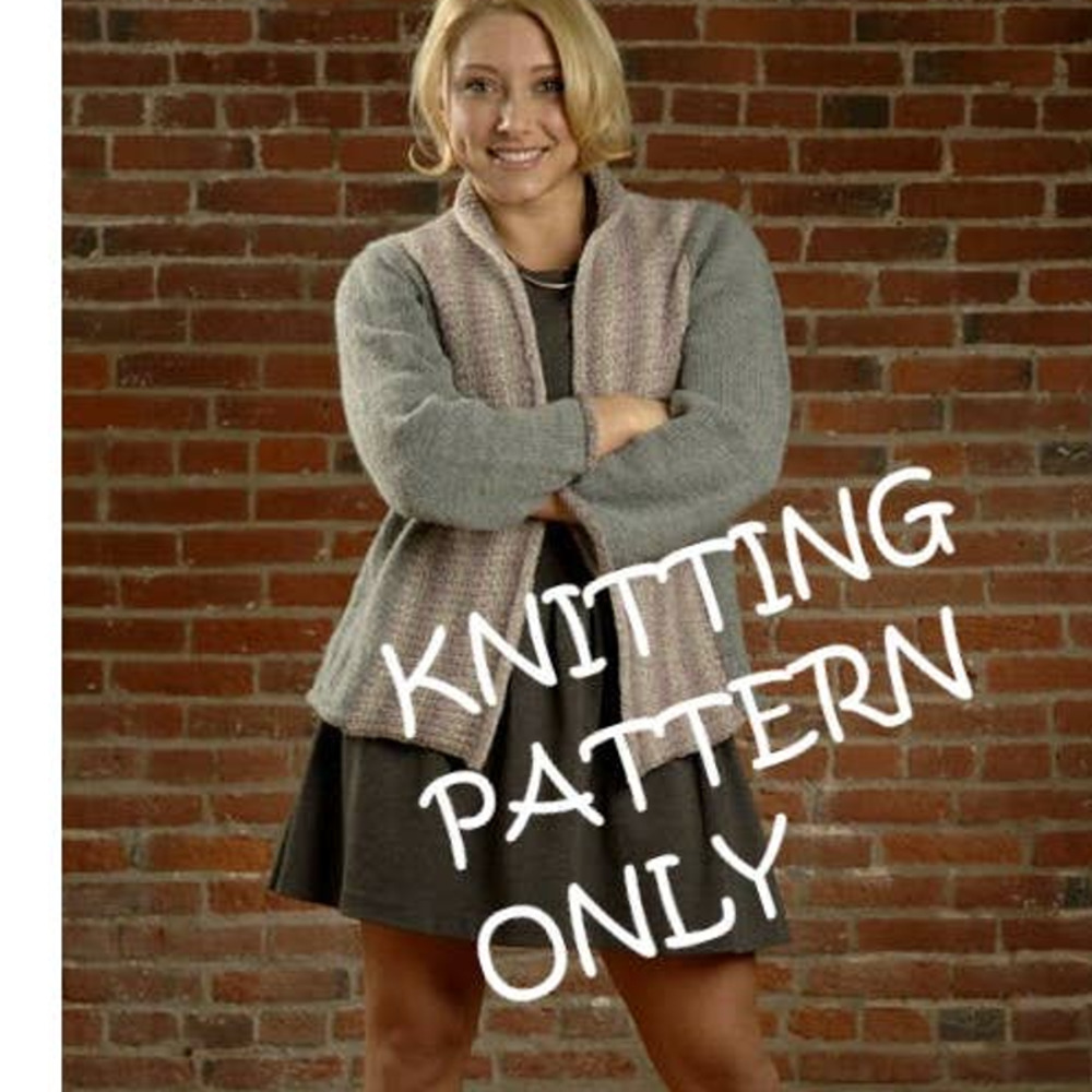 NEW Plymouth Yarn Design 2555 Shawl Collar Cardigan Sweater Knitting Pattern